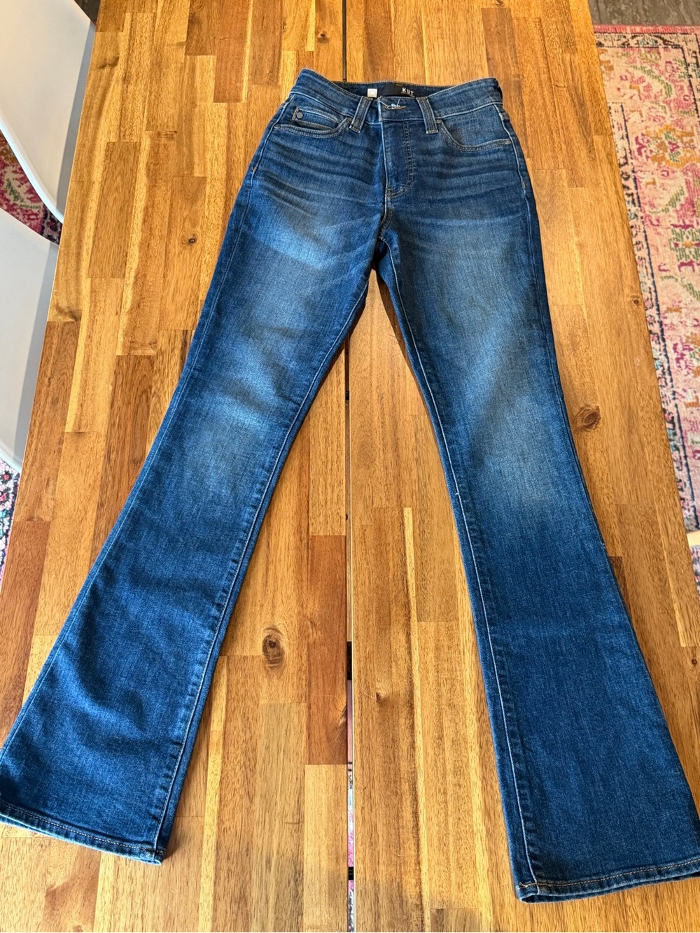 KUT “Natalie Fab Abs” Dark Blue Bootcut Jeans - Classic Stretch Denim 00/32